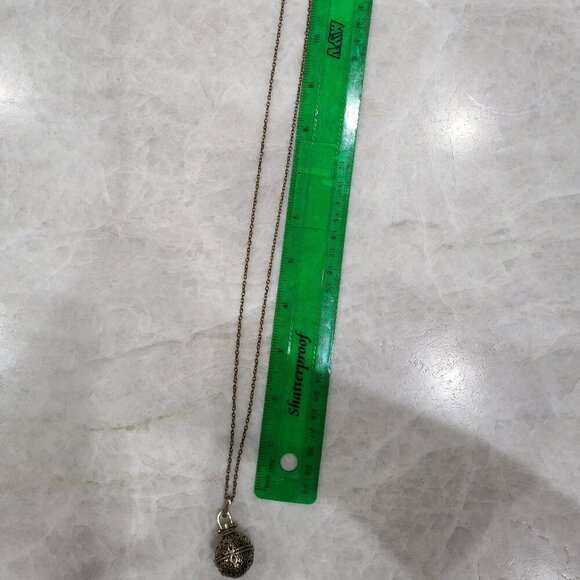 Filigree Diffuser Necklace, Lava Stone - Picture 4 of 4